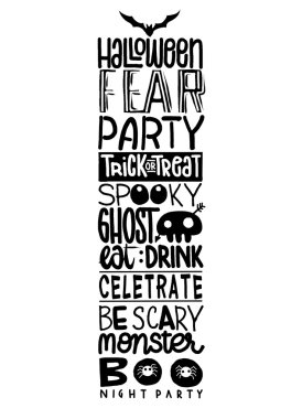 Cadılar Bayramı sözleri ve simgeler vektör arka plan