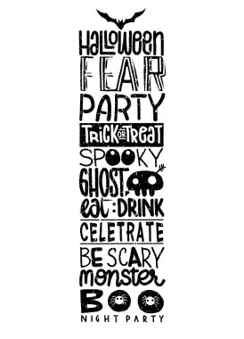 Cadılar Bayramı sözleri ve simgeler vektör arka plan