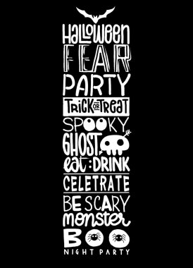 Cadılar Bayramı sözleri ve simgeler vektör arka plan