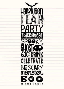 Cadılar Bayramı sözleri ve simgeler vektör arka plan