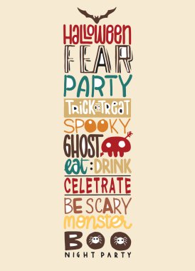 Cadılar Bayramı sözleri ve simgeler vektör arka plan