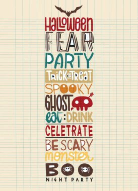 Cadılar Bayramı sözleri ve simgeler vektör arka plan