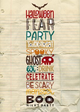 Cadılar Bayramı sözleri ve simgeler vektör arka plan