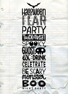 Cadılar Bayramı sözleri ve simgeler vektör arka plan