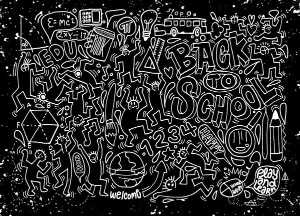 Back to school themed doodle background,School doodles, vector s — Stock Vector