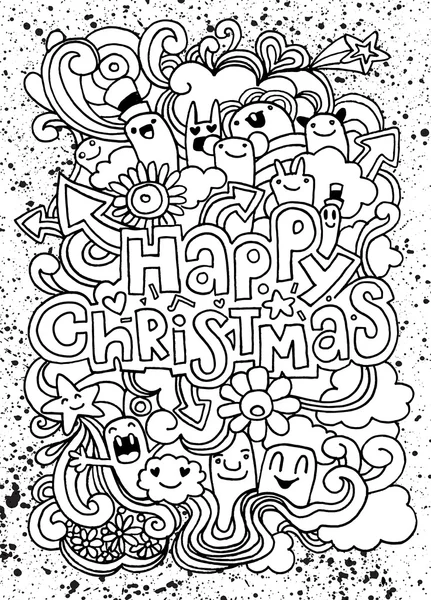 Set doodle do ícone de Natal desenhado à mão, ilustração vetorial — Vetor de Stock