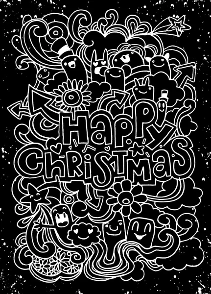 Handgezeichnetes Weihnachtssymbolset Doodle, Vektorillustration — Stockvektor