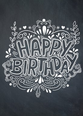 doğum günü kartı tasarım vintage tarzı şablonu