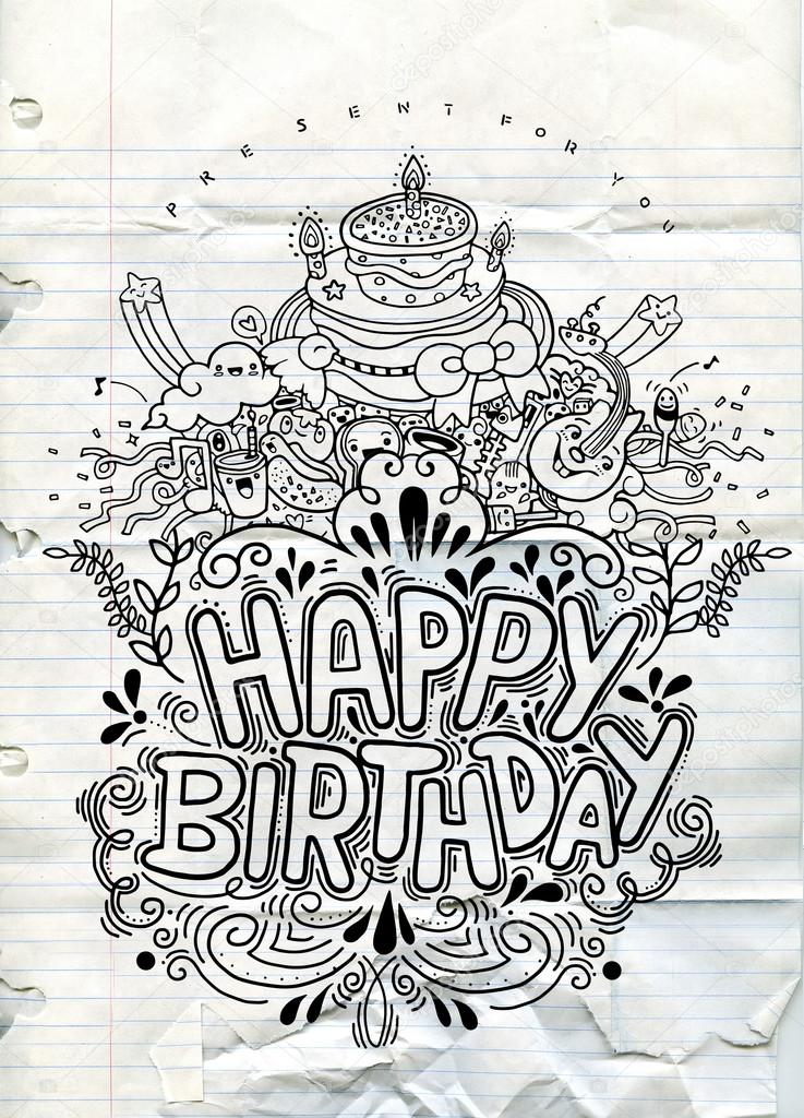Birthday card design vintage style template Stock Vector by ©9george  130329594