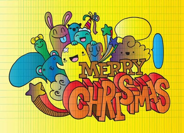 Desenho à mão personagem de desenho animado, Feliz Natal .Doodles vetor i — Vetor de Stock