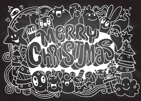 Personaje de dibujos animados de dibujo a mano.Feliz Navidad .Vector Navidad — Vector de stock