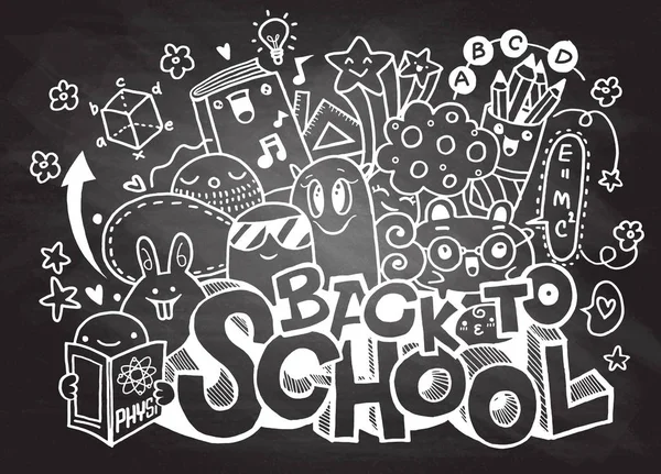 Vektor Illustration von zurück zur Schule, Monster Doodle für Ihre — Stockvektor