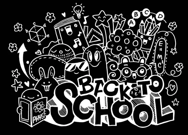 Vector εικονογράφηση της επιστροφή στο σχολείο, τέρας Doodle για σας — Διανυσματικό Αρχείο