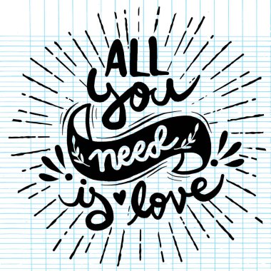 Kaligrafi sen benim kalp yazıt, vektör tipografi post, doodle