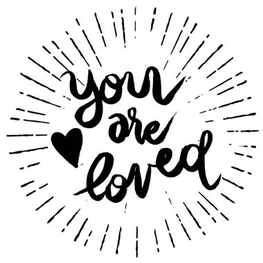 Seviliyorsun, hat vektör tipografi poster, romantik teklifle sunbursts vintage tarzı 