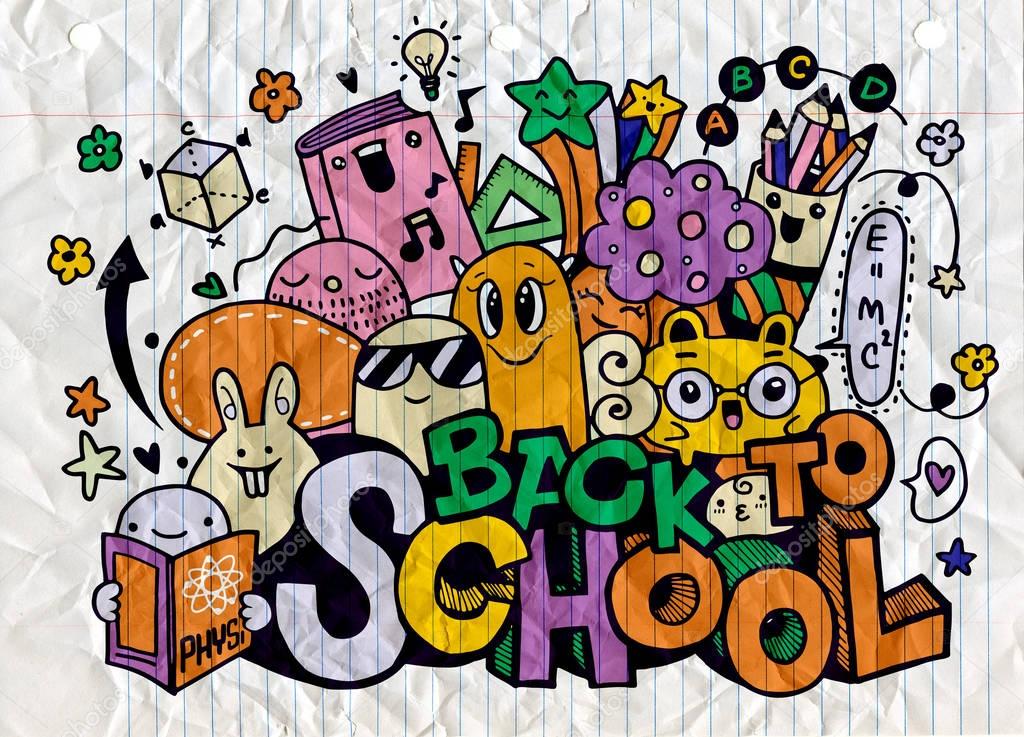 Vector illustration of  Back to School ,Monster Doodle for your design