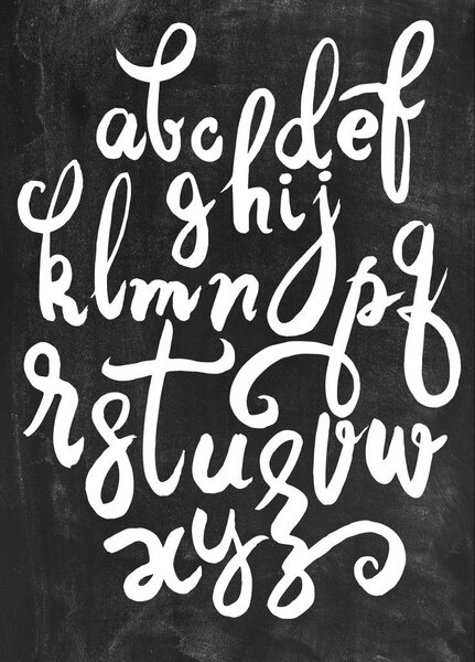 Vector handwritten brush script. letters isolated on background.