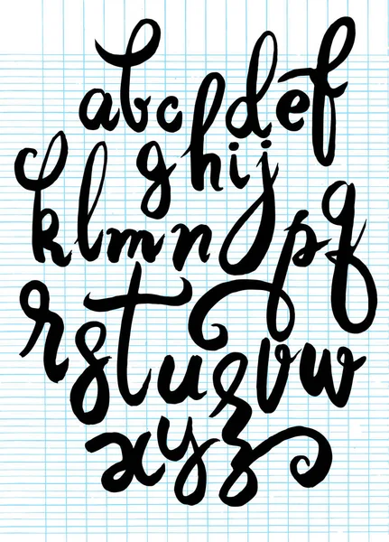 Vector handwritten brush script. letters isolated on background. — Stock Vector