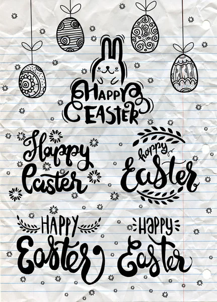 Hand written Easter phrases , Happy easter lettering modern call — Stock Vector