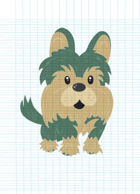 Sevimli köpek ayakta vektör çizim