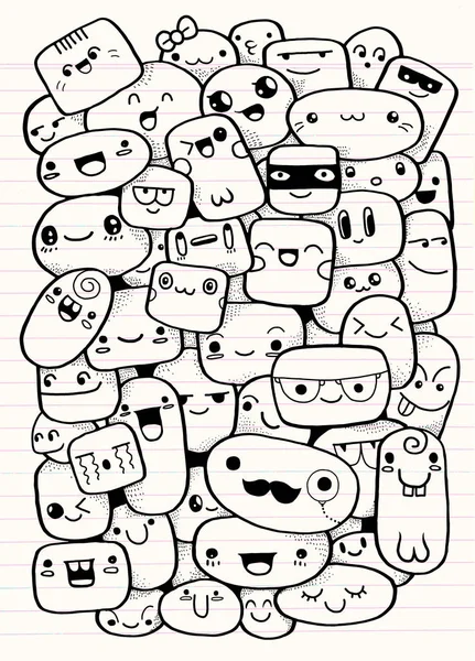Lustige Cartoon-Gesichter. Vektor Clip Art Illustration — Stockvektor