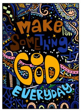 iyi bir şey her gün, ilham verici alıntı yapmak. Elle çizilmiş v