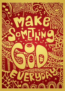 iyi bir şey her gün, ilham verici alıntı yapmak. Elle çizilmiş v