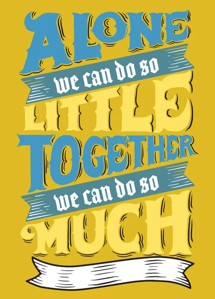 Unite. Inspirerande citat. Hand dras vintage illustration med — Stock vektor