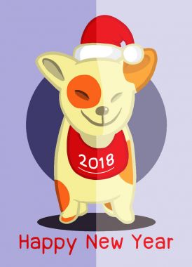 2018 mutlu yeni yıl tebrik kartı. Noel vektör çizim