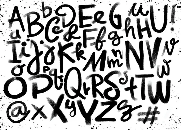 Lápiz de fuente vintage dibujado a mano alfabeto dibujo con tiza en ch — Archivo Imágenes Vectoriales
