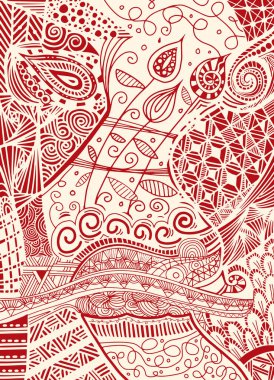Vektör desen zentangle arka plan ile. Vektör etnik desen 