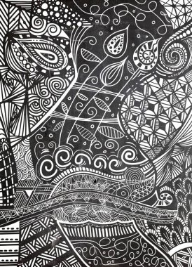 Vektör desen zentangle arka plan ile. Vektör etnik desen 