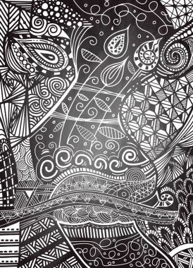 Vektör desen zentangle arka plan ile. Vektör etnik desen 