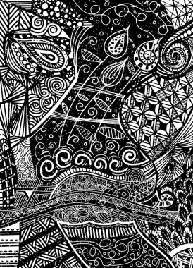 Vektör desen zentangle arka plan ile. Vektör etnik desen 