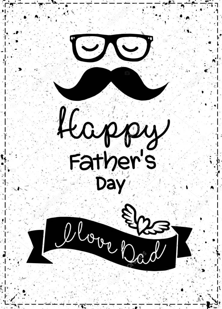 I love dad ,Happy Fathers Day greeting. concept for flyer, banne
