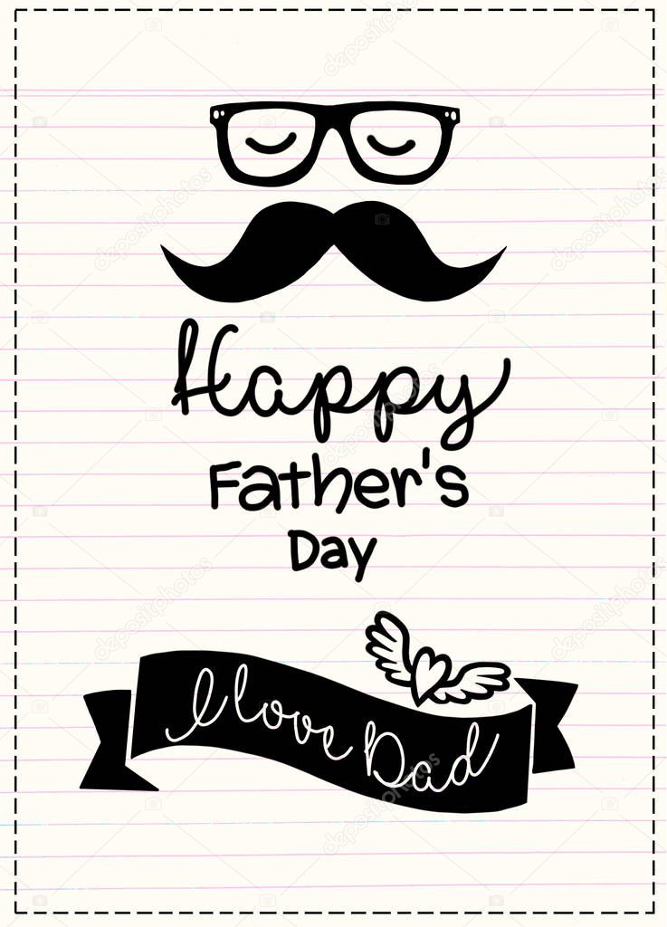 I love dad ,Happy Fathers Day greeting. concept for flyer, banne
