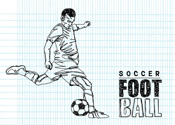 Kontinuerlig linje ritning eller en linjeritning av två fotbollsspelare. — Stock vektor