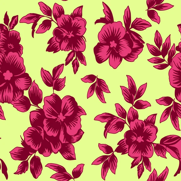 Elegancia abstracta patrón sin costuras con fondo floral — Vector de stock