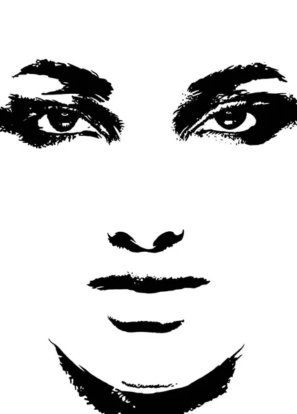 Face de femme abstraite. Illustration de mode — Image vectorielle