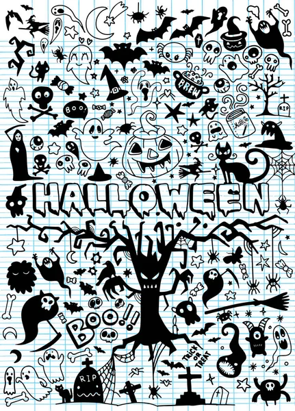 Cadılar Bayramı doodle kümesi