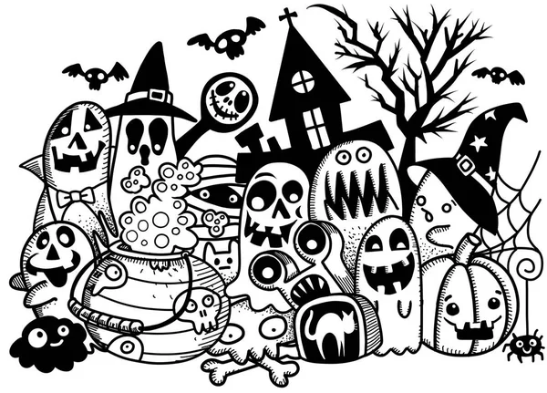 Kézzel rajzolt Halloween doodles — Stock Vector