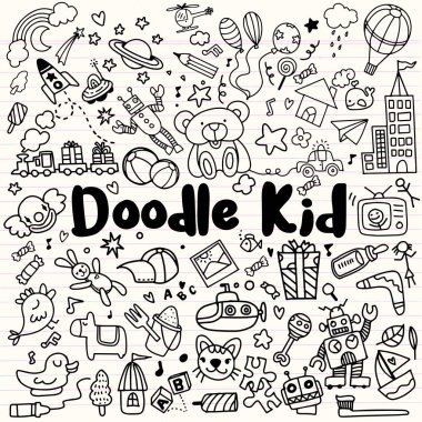 elle çizilmiş çocuklar seti, Doodle stil doodle