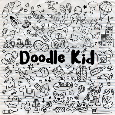 elle çizilmiş çocuklar seti, Doodle stil doodle