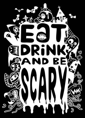 Cadılar Bayramı partisi. vektör illüstrasyonu