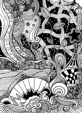  Picture.The güzel fantezi manzara, ağaçlar. Güneş ışığı. m