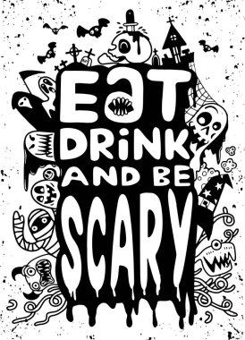 Cadılar Bayramı partisi. vektör illüstrasyonu