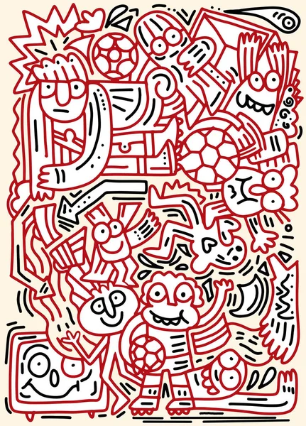 Hipster el çizimi Doodle vektör çizim, komik insanlar,