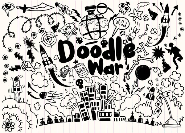 Рука малювання Doodle війни колекції, Векторні ілюстрації. — стоковий вектор