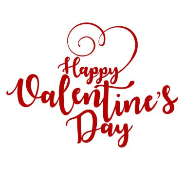 Mutlu Sevgililer günü tipografi poster ile el yazısı hat metin, arka plan üzerinde izole. Vektör çizim