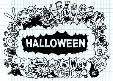 Çizgi film canavarları koleksiyonu. Karikatür canavarlarının vektör kümesi izole edildi. Yazdırma, parti dekorasyonu, tişört, illüstrasyon, logo, amblem veya çıkartma için tasarım